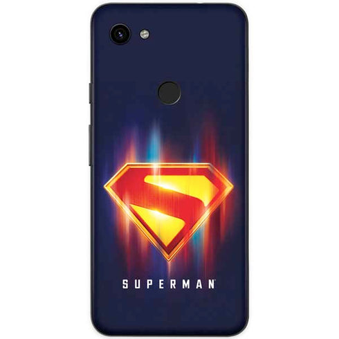 Superman 2025 Energy Shield Neon Emblem Google Pixel 3a Skin